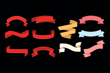 Ribbons collection. Ribbon banner vector art. Ribbons and banners. Flat ribbons. Set of Ribbons and banner. Banner illustration. Set of banner. Set of scroll ribbon, vintage. blank