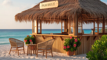Fototapeta premium Tropical view of exotic resort island on Maldives 
