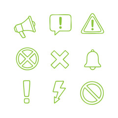 Complete Doodle Icons Bundle: Abstract Shapes, Red Alerts, and Green Notifications