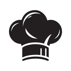Iconic black silhouette of a chef s toque blanche hat