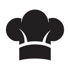 Iconic black silhouette of a chef s toque blanche hat