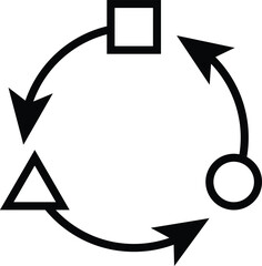 Outline icon showing changing worldview or personal preferences. Represents mindset shift, open-mindedness, psychology, philosophy, human thinking, and adaptability.