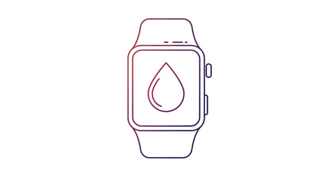 Modern gradient smartwatch with health monitoring icon