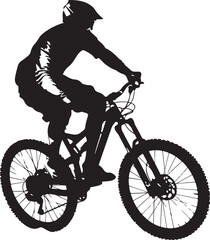 Naklejka premium Mountain Biker in Action Silhouette