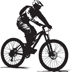 Naklejka premium Mountain Biker in Action Silhouette