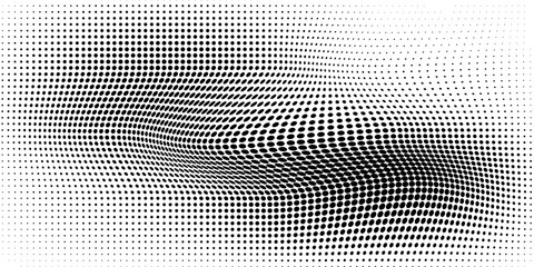 Halftone wave pattern. Wavy halftone pattern dot texture background. eps 10