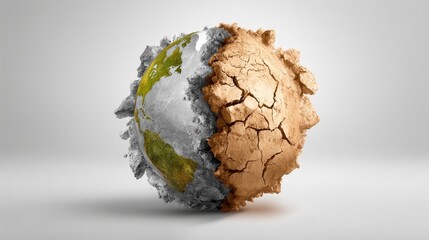 Save the globe a vision for earth's environment symbolic balance between fertility and ruin