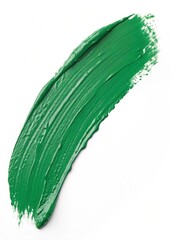 green paint brush isolated on white