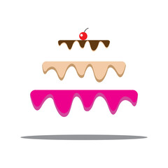 Cake Logo Design, Bakery logo, cake with golden flowers