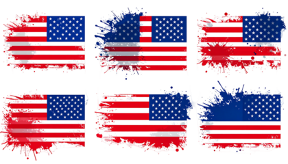 American Flag Splatter Paint Designs.