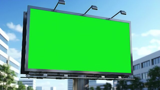 Billboard Mockup - Green Screen Advertisement Space in Urban Environment