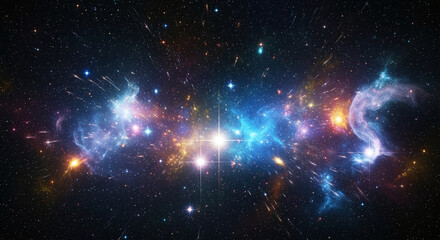 Vibrant Cosmic Nebula and Starfield: Deep Space Astronomy Background for Science and Exploration Concepts