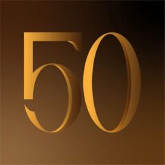 the number 50 with a background