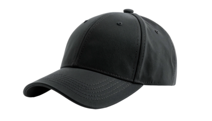 Black Baseball Cap Isolated on White Background.