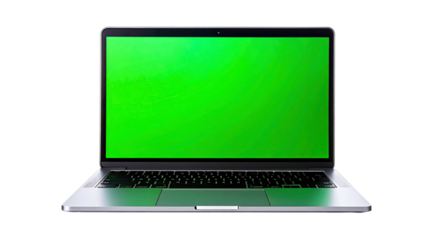 Laptop with Green Screen for Chroma Keying.