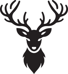 PrintStriking silhouette of a majestic stag s head with antlers