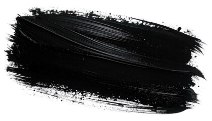 Black paint brush stroke on white background 1.