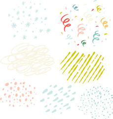 Vector colorful textures set. Christmas and New Year celebration backgrounds