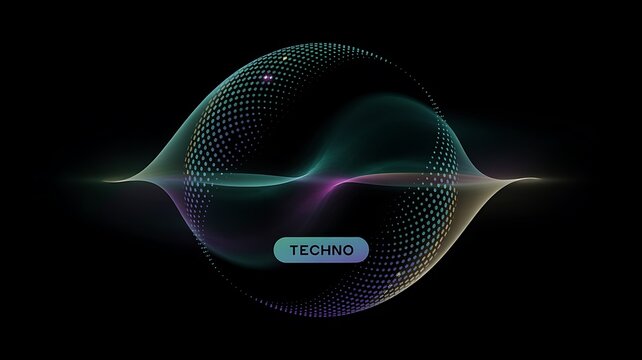 Abstract Digital Sound Waveform Visualization With Particles And Light Effects, ai-generated