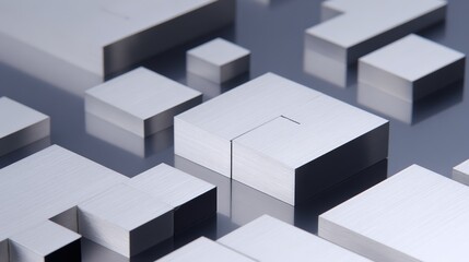 Obraz premium assembly. Precisely arranged industrial metal components forming geometric patterns under overhead workshop lighting. safety posters.