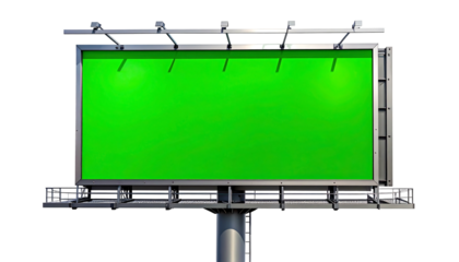 Blank Green Billboard Advertisement Sign.