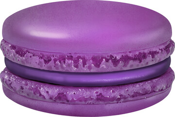 Illustration of a sweet French snack macaron blueberry flavor.