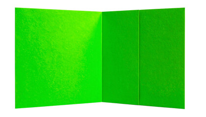 Bright Green TriFold Brochure Open Flat.