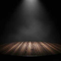 Dramatic Spotlight Illuminates Textured Stage Floor Against a Deep Dark Background