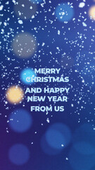 Christmas Snowy Elegant Title Animation Vertical | Festive Bokeh Lights Holiday E-Card