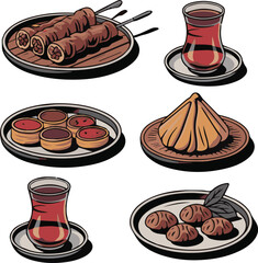 Traditional Middle Eastern Dishes and Tea