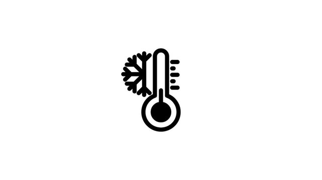 Thermometer icon. Cold temperature icon. Winter symbol. Thermometer icon animation. Icon animation.