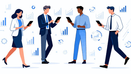 Business people using digital tablets with data charts