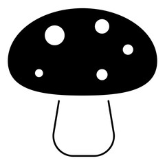 mushroom icon on white background, vector illustration.