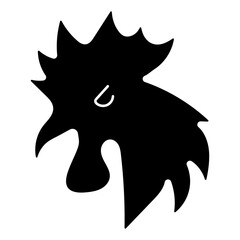 rooster icon isolated on white background, vector illustration.