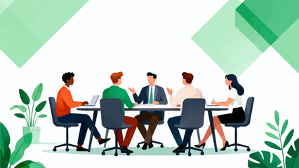 People in business meeting around table