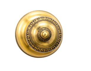  Vintage Brass Door Handle with Elegant Circular Design.