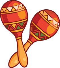 Two Red and Orange Maracas 