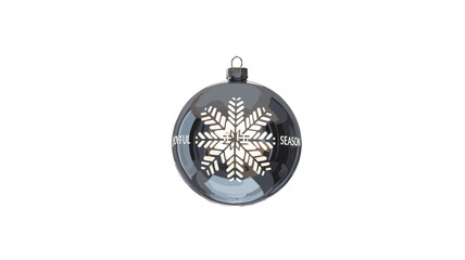 A festive silver Christmas bauble with intricate snowflake design.
