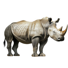 Fototapeta premium Majestic rhinoceros standing tall, showcasing its powerful stance and presence