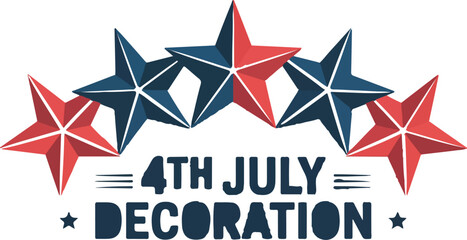 Red white and blue stars for july fourth holiday