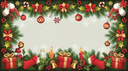 hires for Christmas background and presentation 16 9 size with items and decoration with gifts, accessories and colored balls 