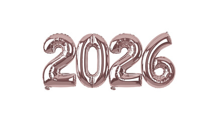 Metallic Balloons forming the year 2026 in an eye-catching display.