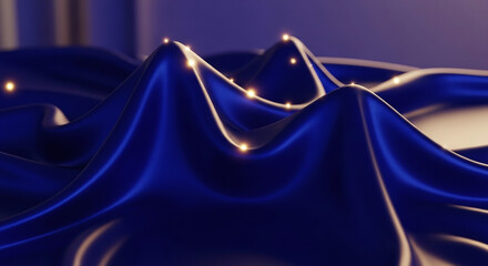 Dynamic Blue Reflective Surface with Scattered Luminous Points