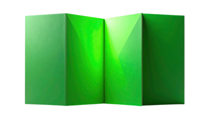 Green Paper Folded Abstract Shape.