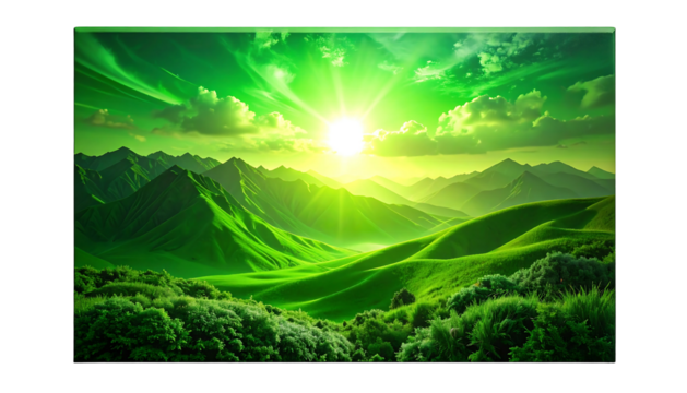 Green Valley Sunrise A Vibrant Landscape.