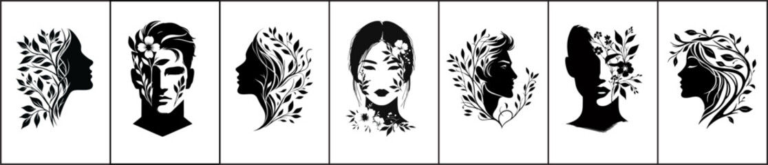 Botanical Silhouette Collection – Artistic Floral Vector Set
