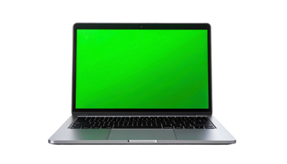 Laptop with Green Screen for Chroma Keying and Visual Effects.