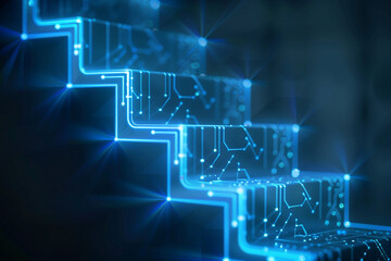 abstract technology background with stairs