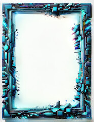 Digital Gateway Opening to Bright White Light and Futuristic Cityscape