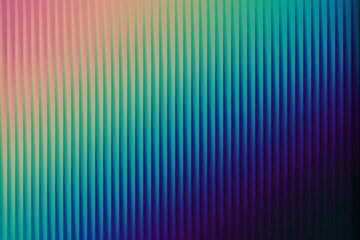 Abstract background featuring a vertical ribbed texture with a diagonal gradient of vibrant colors from pink and teal to blue and purple